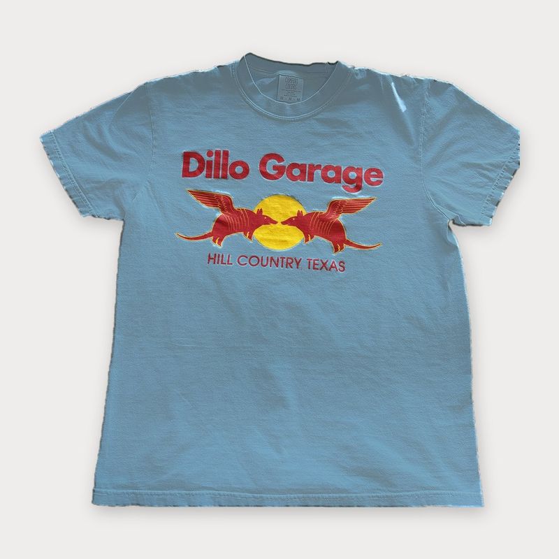 Shuga Free Dillo tee in Baby Blue, front